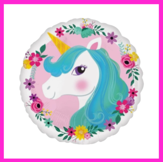 18" Round Unicorn Colorful Balloon SC172