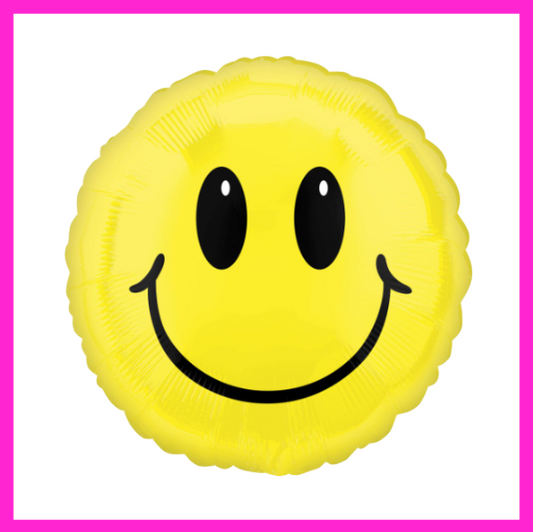 18" Cute Smiling Face Emoji Round Foil Balloon SC174