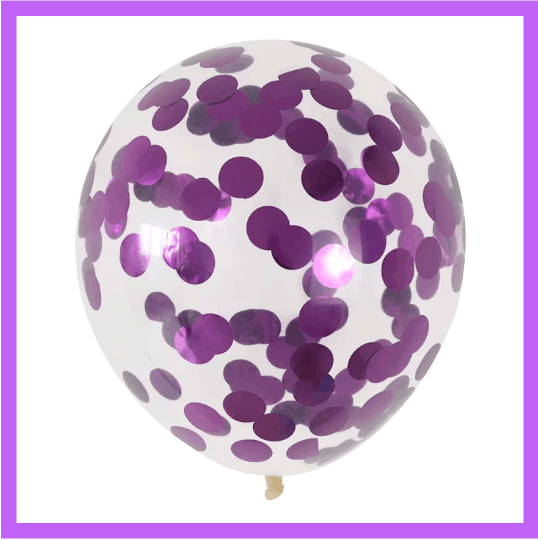 12" Dark Purple Confetti Latex Balloon C05