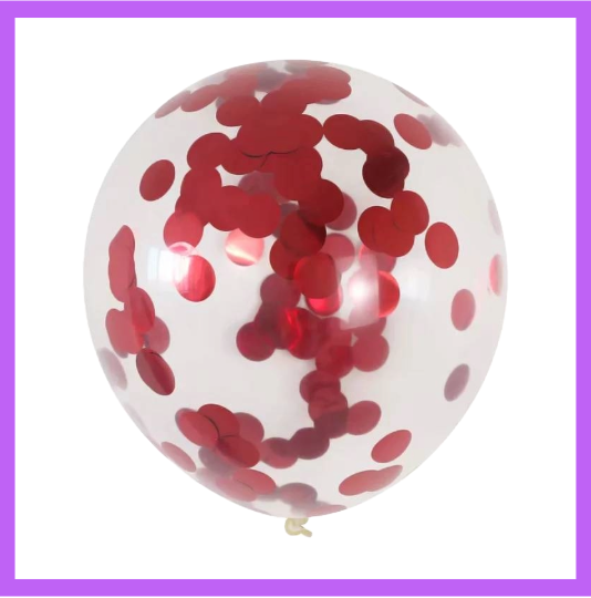 12" Red Confetti Latex Balloon C08