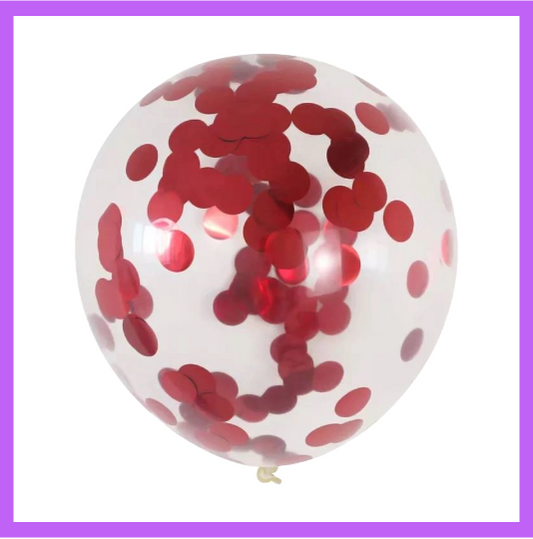 12" Red Confetti Latex Balloon C08