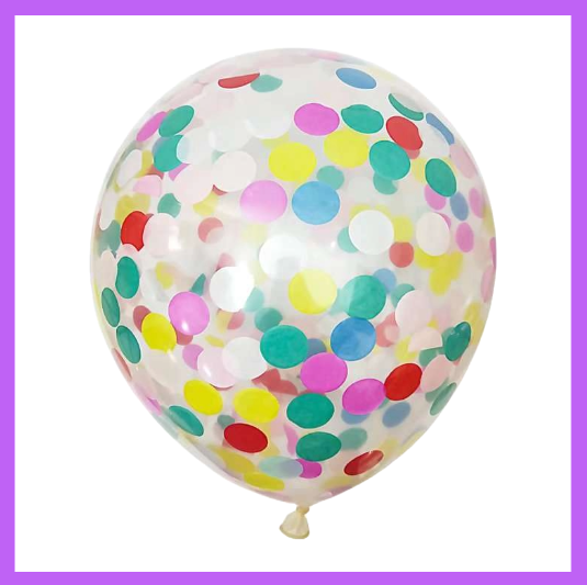 12" Multi Colored Confetti Latex Balloon C10