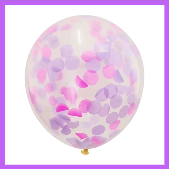 12" Pink and Purple Confetti Latex Balloon C12