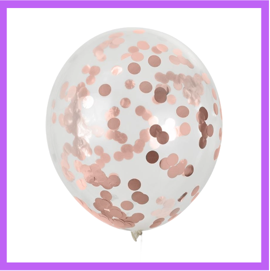 Rose Gold Confetti Balloon C18