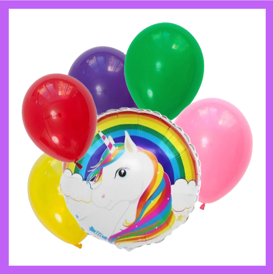 6 Pcs Raindbow Unicorn Set Balloon Bouquet BQ49