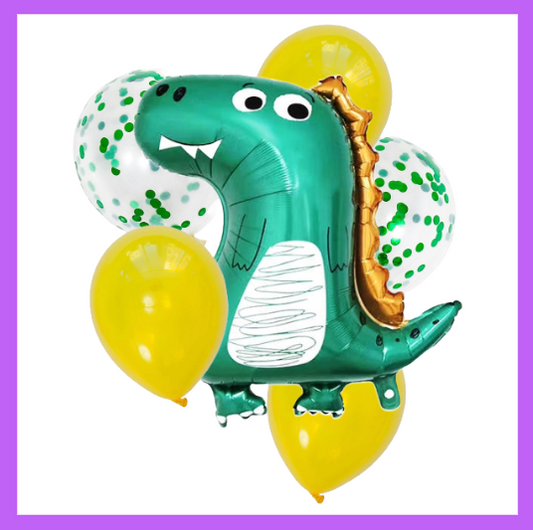6 Pcs Set 24x28 Inch Happy Dinosaur Balloon Bouquet BQ26
