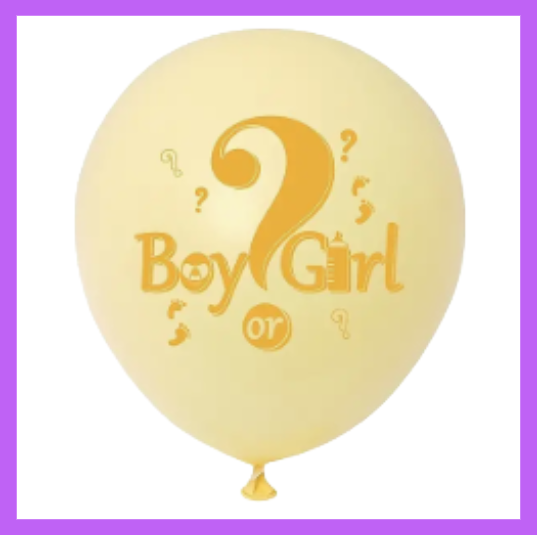 12" Neutral Color Gender Reveal Boy or Girl Decor Latex Balloons GR17