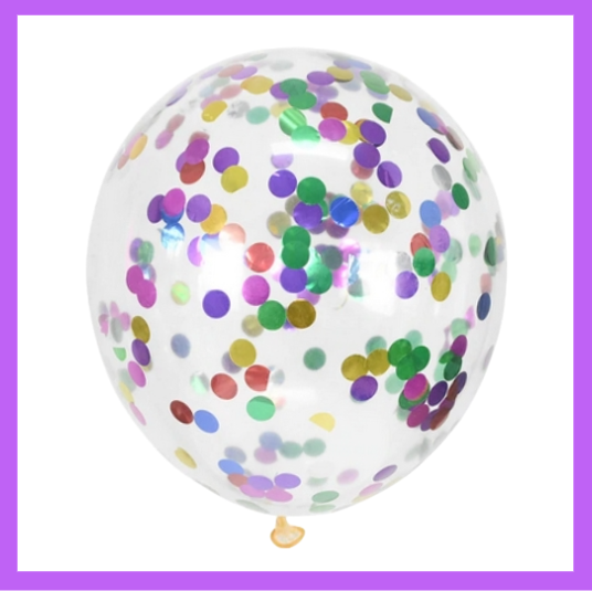 12" Multi Colored Confetti Latex Balloon C21