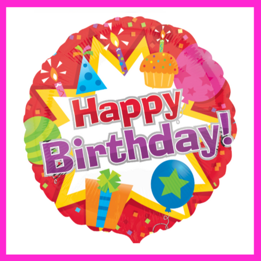 18" Happy Birthday Foil Balloon HB38