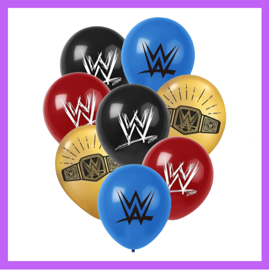 8 Pcs set of 12" Pro wrestling Theme Balloon Bouquet WWEG