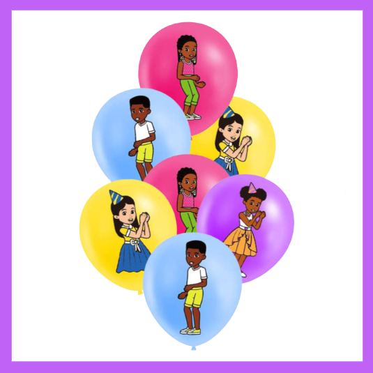 8 Pcs Set of Kids favorite Cartoon Character Themed Balloons