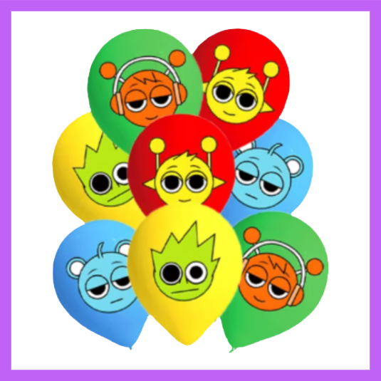 8 Pcs Set of Kids favorite Beat Box Characters Themed Balloons