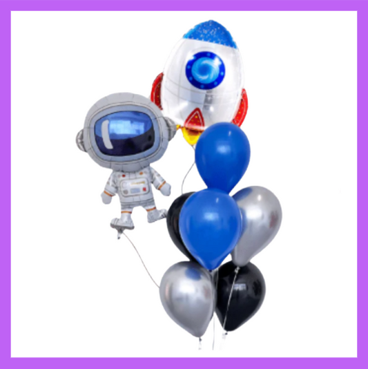 8 Pcs Astronaut Space Spaceman Themed Balloon Arrangement