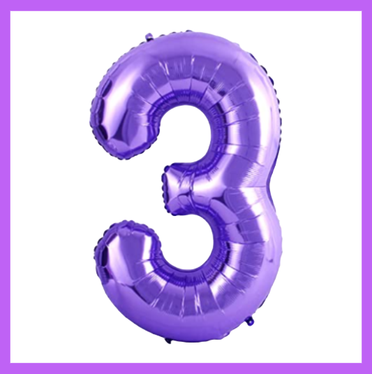 40" Purple Number Foil Balloons