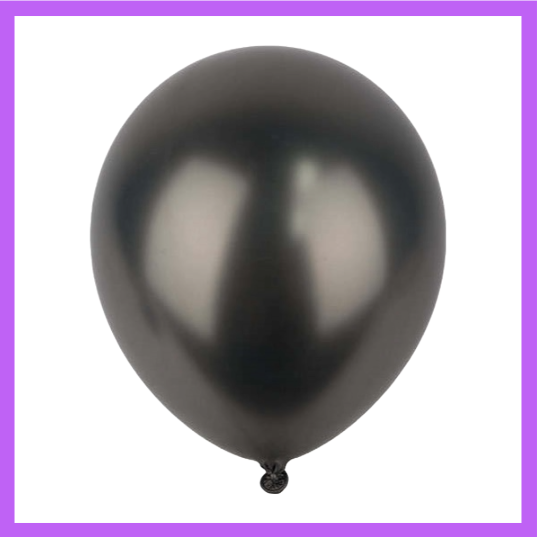 12" Metallic Black Latex Balloon L22