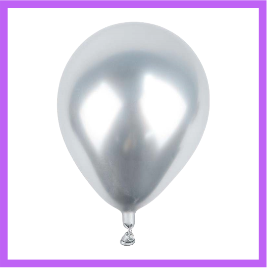 12" Metallic Silver Latex Balloon L33