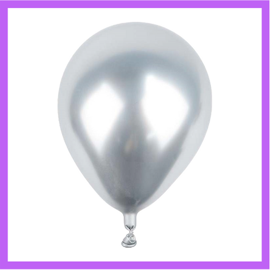 12" Metallic Silver Latex Balloon L33