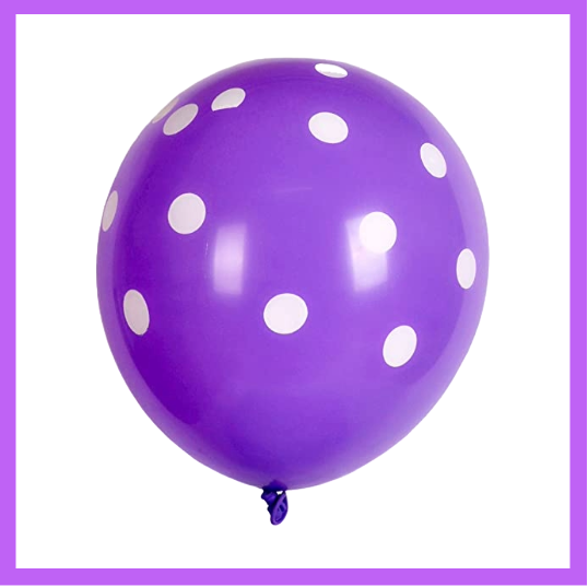 12" Purple with White Dots Latex Balloon PL24