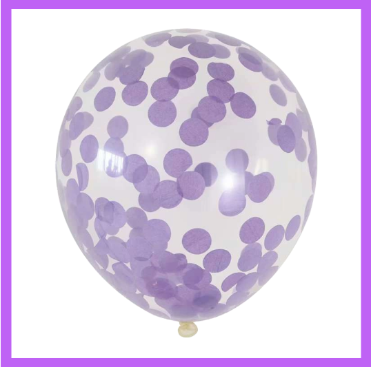 12" Light Purple Confetti Latex Balloon C15