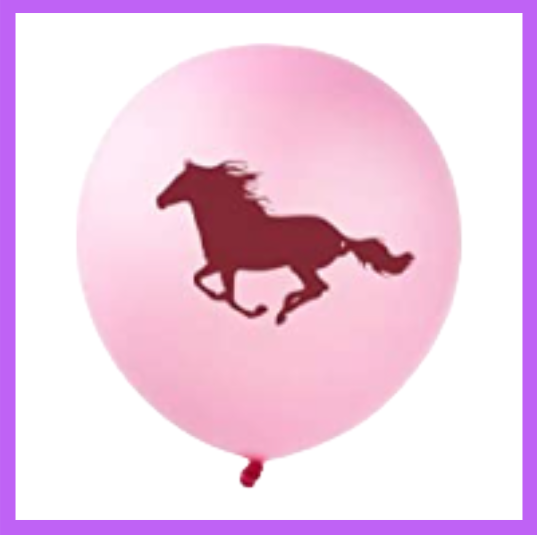 12" Light Pink Latex Balloons with Galloping Horse PL42