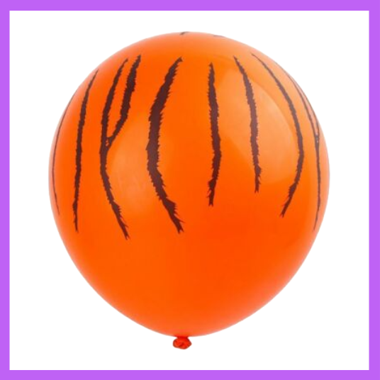 12" Tigar Stripe Safari Print Latex Balloon PL45