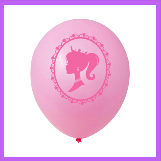 12" Pink Barbie Princess Latex Balloons PL64