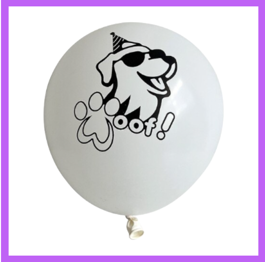 12" Birthday Dog Woof Latex Balloon PL71