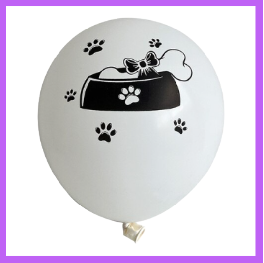 12" Dog Bone Present in Bowl Latex Balloon PL72