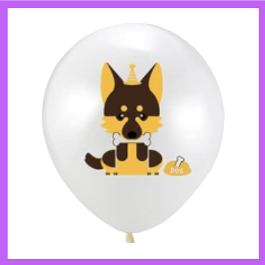 12" Happy Birthday German Shepherd Dog Latex Balloon PL86