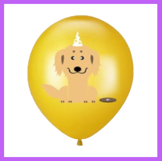 12" Happy Birthday Golden Retriever Dog Latex Balloon PL87