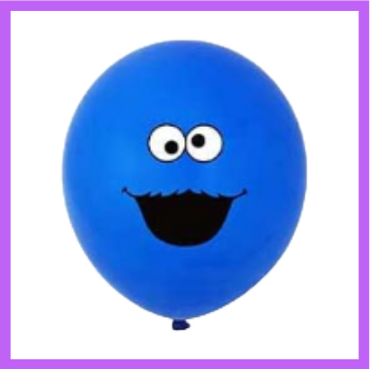 12" Cookie Monster Sesame Street Blue Latex Balloon PL58