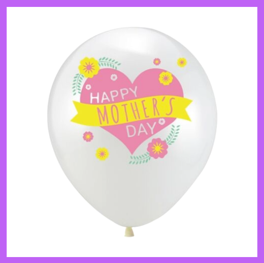 12" Happy Mothers Day Latex Balloon MD06