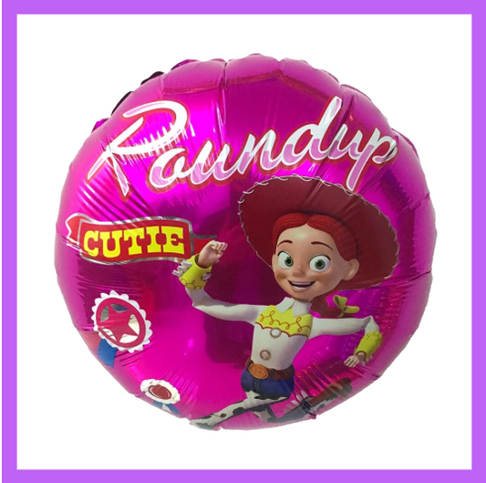 18" Round Jessie Cow Girl Foil Balloons SC68