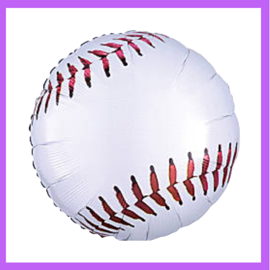 18" Round Baseball Foil Balloons SC70