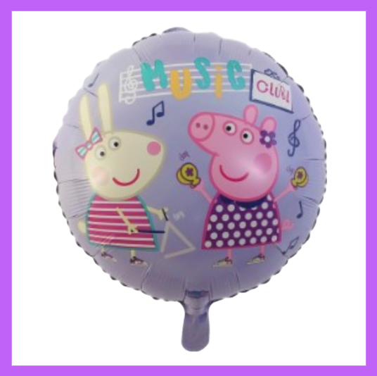 18" Round Cartoon Pig Foil Balloons SC77