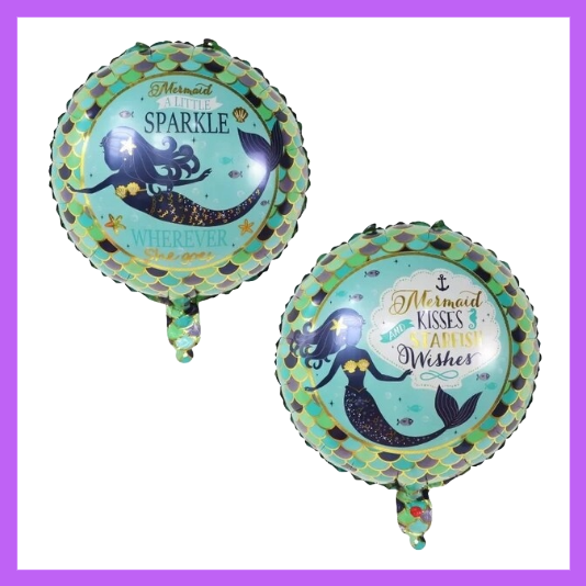 18" Double Sided Mermaid Round Foil Balloon SC84