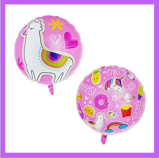 18" Pink Double Sided Llama Foil Balloon SC100