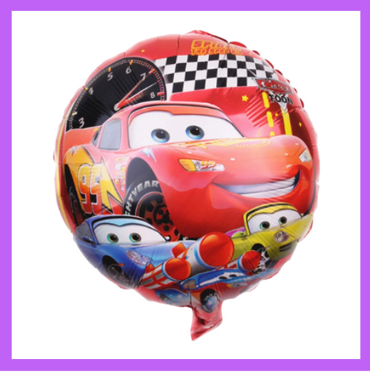 18" Cute Movie Cars Round Foil Balloon SC114