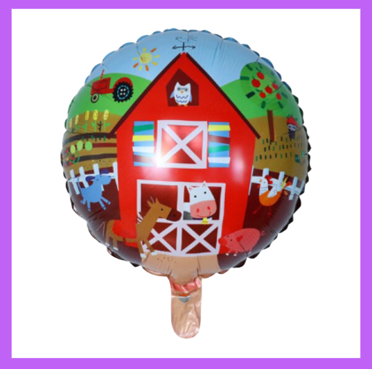 18" Kids Farmhouse Round Foil Balloon SC126