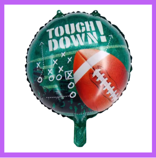 18" Football Themed Touch Down Round Foil Balloon SC159