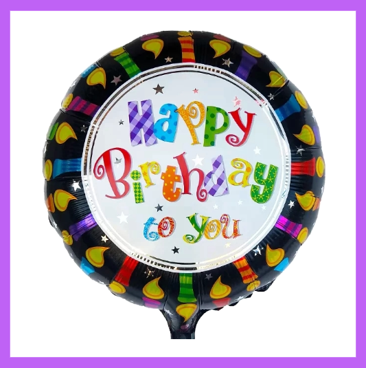 18" Happy Birthday with Candles Foil Balloon HB04