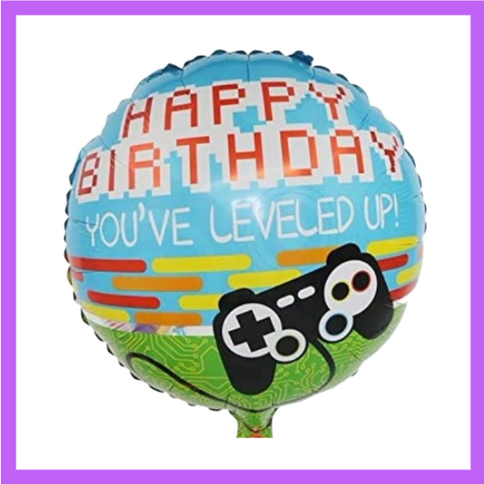 18" Happy Birthday with Video Game Controller Gamer Balloon HB23