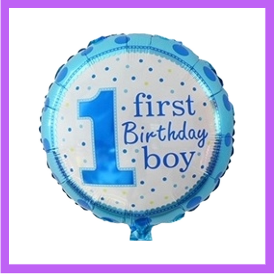 18" 1st Birthday Boy Round Foil Balloon HB21