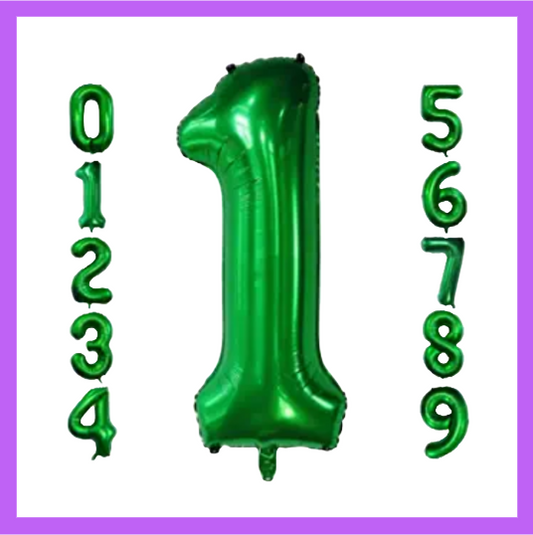 40" Green Number Foil Balloons