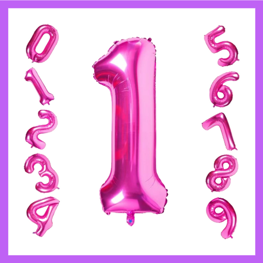 40" Dark Pink Number Foil Balloons