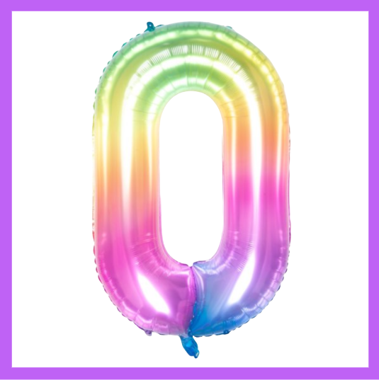 40" Rainbow Number Foil Balloons