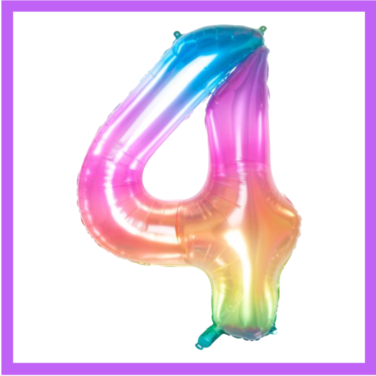 40" Rainbow Number Foil Balloons