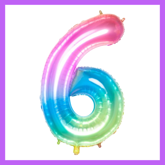 40" Rainbow Number Foil Balloons