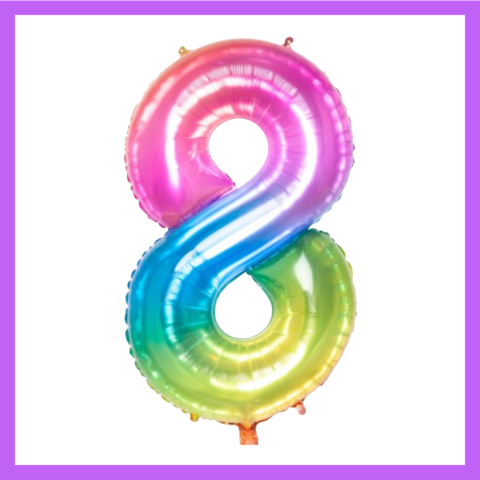 40" Rainbow Number Foil Balloons