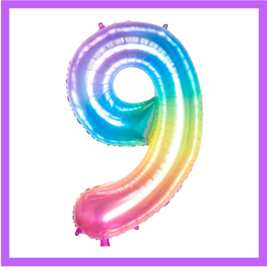 40" Rainbow Number Foil Balloons